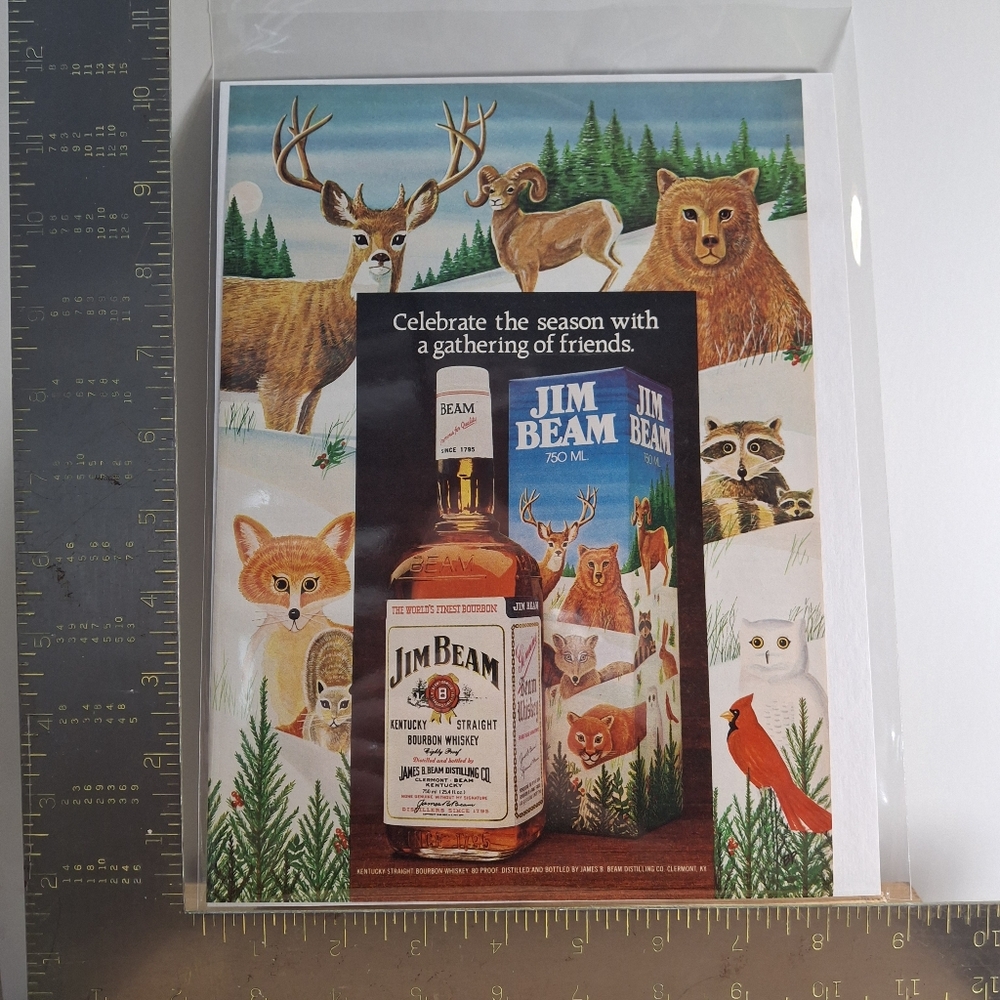 Vintage Jim Beam Magazine Ad For Christmas Holidays